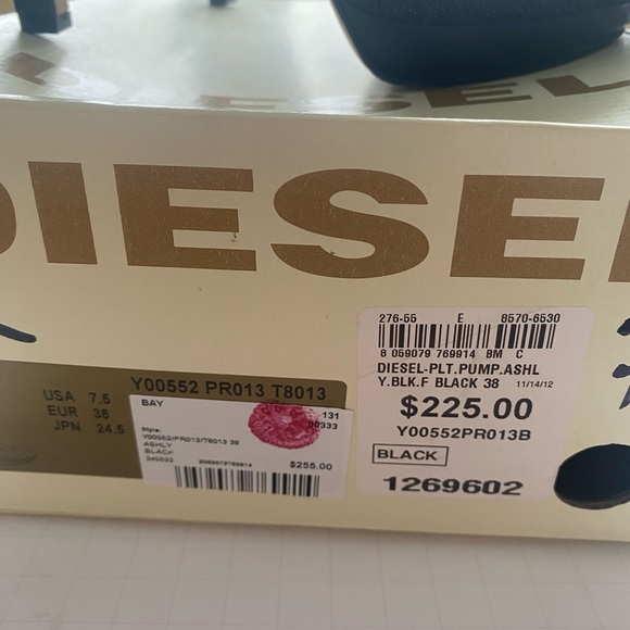 Diesel Black leather pumps size 7.5 women’s - Picture 8 of 8